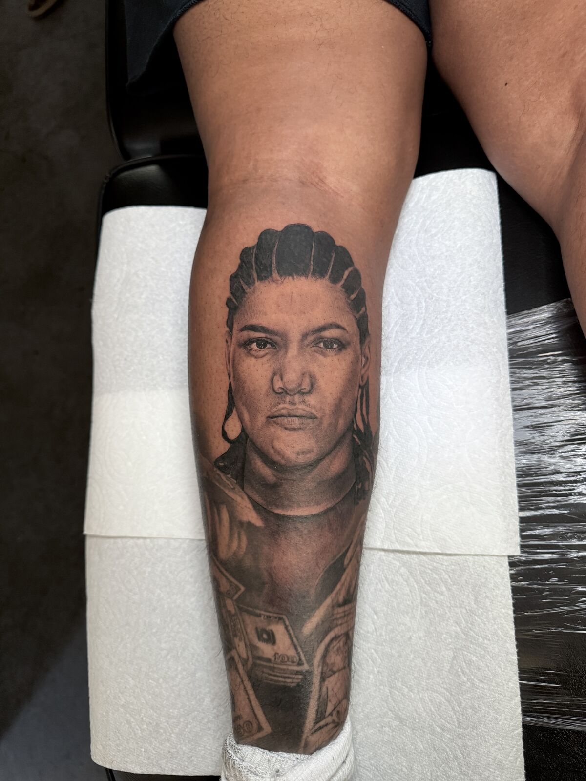 Black and grey realism portrait on a calf